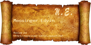 Messinger Edvin névjegykártya